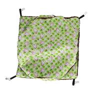 Helhom Hamac Triple Couche, lit Suspendu Doux et Chaud pour Cage de Petit Animal, Flanelle Verte et Marron pour Cage de Petit Animal, Oiseau (S 23inch)