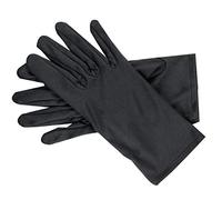 Heli Gants de présentation de Polissage en Microfibre Blanc Pur pour Montres/Bijoux/Nettoyage, lavables, Noir, Taille 8