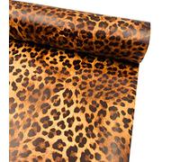 Helianthusun Rouleau de papier peint en vinyle à motif léopard de 10 m, à décoller et à coller pour meubles, dosseret mural amovible (1 000 x 45 cm)