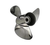Hélice de Bateau en Acier Inoxydable à 3 pales FFB Upgrade Compatible avec Les Moteurs Hors-Bord 25-60 hélice Marine 13 Dents Condition