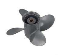 Hélice de bateau en aluminium 9/4 x 10 8 dents pour moteurs 8-20 pour HP, hélice hors-bord à 4 lames avec moyeu interchangeable, remplace 58134-ZV4-010AH, gris
