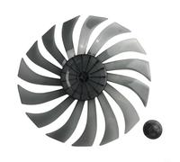 Hélice de ventilateur noire transparente 350 mm 9 feuilles Noir transparent | Design silencieux, structure à 7 feuilles, couvercle d'écrou, nettoyage facile à l'eau, convient pour une tige de 0,8 cm