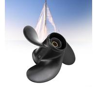 Hélice hors-bord Mercury 48-828156A12 en aluminium 9 x 9 pas RH 8 dents Noir 6,3 cm Remplacement du carter de vitesse pour moteur marin 6 8 9,9 10 15 HP