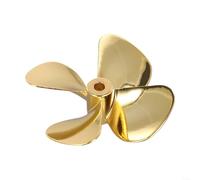 Hélice marine télécommandée à 4 lames en alliage de zinc 55 mm ou 60 mm de diamètre rotatif pour bateau ROV remorqueur appât de pêche bateau en bois compatible avec arbre de 4 mm (D55 mm droite)