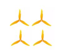 Hélice PC à 3 pales, Compatible avec Gemfan, Hurricane 5236 5.2x3.6x3, for Drone de Course RC 5 Pouces, 4 pièces/2 Paires(Yellow)