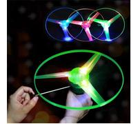 Hélice Volante Enfant, Disque Volant avec Lanceur, Libellule Bambou Skyrocopter Jouet Volant Enfant 3 Ans, LED Jouet Lumineux(3PCS)