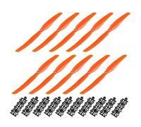 Hélices RC CW 1060 10x6 pouces à 2 ailes à ailes fixes pour jouet d'avion, 10pcs en nylon orange avec anneaux adaptateurs