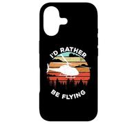 Helicopter Funny Pilot Gift I'd Rather Be Flying Retro Coque pour iPhone 17