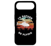Helicopter Funny Pilot Gift I'd Rather Be Flying Retro Coque pour iPhone Air