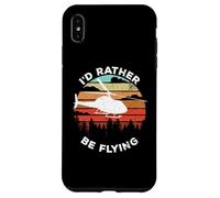 Helicopter Funny Pilot Gift I'd Rather Be Flying Retro Coque pour iPhone XS Max