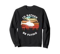 Helicopter Funny Pilot Gift I'd Rather Be Flying Retro Sweatshirt
