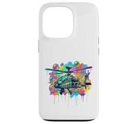 Helicopter Graffiti Drip Style Trendy for Pilot Kids Teens Coque pour iPhone 13 Pro