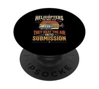 Helicopter Pilot Aviation Beat The Air Soumission Rotor PopSockets PopGrip Adhésif