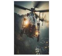 hélicoptère 1000 Pièces Puzzle en Bois pour Adultes Enfants, Puzzles Impossible, Jeu D'adresse pour Toute La Famille, （78×53cm）