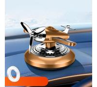 Hélicoptère à énergie solaire pour tableau de bord de voiture convertit la lumière du soleil en mouvement et dispersion du parfum, aucune électricité nécessaire (doré)