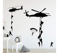 Hélicoptère Armée Soldat Stickers Muraux Vinyle Art Stickers Adolescent Garçon Garçon Armée Fan Chambre Décor À La Maison 84 * 88Cm.