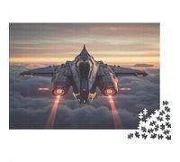 Hélicoptère de Combat Puzzle 1000 Pièces Jouet en Bois Cadeau Décoration Intérieure Nuages du Ciel Jeu Éducatif pour Adultes Et Enfants À Partir De 12 Ans 1000pcs (75x50cm)