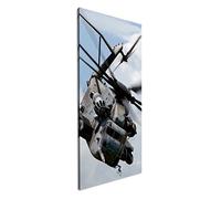 Hélicoptère de l'armée panoramique 80 x 40 cm Impression numérique de qualité supérieure avec cadre en bois véritable