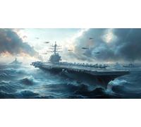 Hélicoptère Diamond Painting Adulte 60x120CM Diamond Painting porte-avions DIY Strass Kit Broderie Point de Croix Peinture Diamant Kit Complet Adulte pour Tableau Decoration Murale Cadeau ZSHD-6431