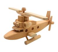 Hélicoptère en Bois Durable - Avion décoratif - Hélicoptère décoratif avec Rotor Rotatif en Bois - 27 x 21 x 13 cm