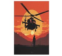 Hélicoptère Puzzles Adulte 1000 Pieces Cadeau Famille Puzzle Classique 3D EnfantsJouet en Bois Cadeau Unique （78×53cm）