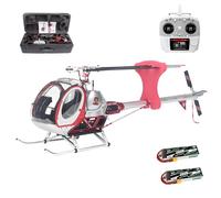Hélicoptère RC Avec Lumières LED Et Cockpit Ouvrant Modèle D'hélicoptère 300C PRO 2.4 GHz À 3 Pales Sans Barre Stabilisatrice Avec 2 Batteries H1 Contrôle De Vol Intelligent(Silver,Left-hand throttle)
