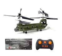 Hélicoptère RC pour adultes, S026H 3 canaux avec télécommande militaire à double rotor avec décollage/atterrissage et retour, protection contre le décrochage et la batterie faible - RTF/vert armée