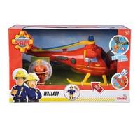 Simba - Sam Le Pompier - Hélicoptère Wallaby 1 - Fonctions Sonores et Lumineuses - 1 Figurine + Accessoires Inclus - Piles Incluses - Dès 3 Ans - 109251002038 Rouge