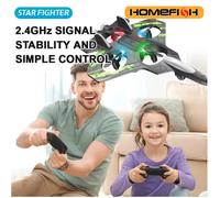 Hélicoptère télécommandé HOMEFISH 2.4G, planeur électrique en mousse, cascadeur, vol stationnaire, UAV, avec lumières LED, modèle d'avion Blue