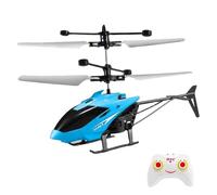 Hélicoptère Télécommandé - Mode Induction Capteur, Puissance Batterie 100mAh Lithium Ion, Machine Volante Bleue Légère 80g, Petit Corps Polymère ABS | Mini Avion pour Jeunes & Ados Utilisateurs