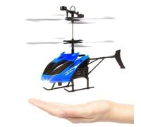 Hélicoptère Volant Induction Contrôle Avec La Main Bleu