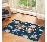 Hélicoptères et Ballons,Tapis d'alimentation pour Animaux de Compagnie, Sets de Table en Cuir PU pour Chats et Chiens,30x45cm