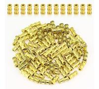 HELIFOUNER Lot de 100 écrous en laiton, inserts filetés moletés, pièces intégrées, écrous d'encastrement, écrous en laiton à filetage femelle pour projets de moulage par injection d'impression 3D (M2 x 8 x 3,5 mm)