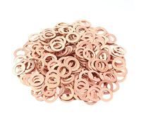 HELIFOUNER Lot de 100 rondelles d'étanchéité métriques en cuivre M10 x 16 x 1 mm, diamètre intérieur 10 mm, diamètre extérieur 16 mm, épaisseur 1 mm