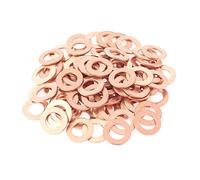 HELIFOUNER Lot de 100 rondelles d'étanchéité métriques en cuivre M8 x 14 x 1 mm, diamètre intérieur 8 mm, diamètre extérieur 14 mm, épaisseur 1 mm
