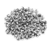 HELIFOUNER Lot de 100 vis 6#-32x6 à tête hexagonale cruciforme 6/32 vis 6-32 pour boîtier d'ordinateur - Vis de montage pour carte mère - Argent