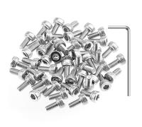 HELIFOUNER Lot de 100 vis à tête cylindrique à tête hexagonale en acier inoxydable 304 (18-8), M3 x 6 mm, pas de filetage 0,5 mm, entièrement filetées