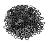 HELIFOUNER Lot de 200 rondelles plates M5 en nylon noir, rondelles en plastique, diamètre intérieur 5 mm, diamètre extérieur 10 mm, épaisseur 1 mm