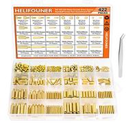 HELIFOUNER Lot de 422 entretoises hexagonales en laiton M2 M3 M4 mâles et femelles - Assortiment de vis et écrous filetés pour carte mère de circuit imprimé
