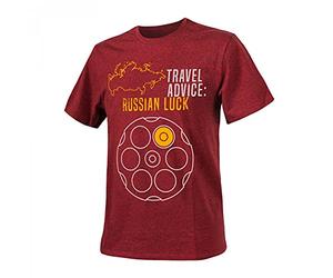 Helikon-Tex Homme Travel Advice: Russian Luck T-Shirt Mélange Rouge Taille XL