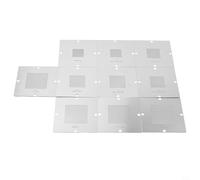 Helilyco BGA Kit de reballing avec gabarit de fixation 90 mm et 10 pochoirs pour réparation de circuits imprimés (0,3 mm-0,76 mm, argent)