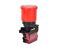 Helilyco Bouton d'arrêt LED rouge LA36M, montage 22 mm, tête champignon autobloquante, 10 A 12 V-24 V AC/DC équipement industriel (B)