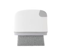 Helilyco Brosse de nettoyage pour rebord de fenêtre avec racloir, rainure de gommage, grille d'aération de voiture, portes coulissantes, pour un design ergonomique compact, pour matériau PP, gris