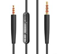 Helilyco Câble de casque Oxygen- Cuivre 14 m | Avec microphone pour Bose QC25, qc35, QC45, NC700, Y45, y50, cordon auxiliaire noir