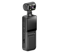 Helilyco Caméra d'action 4K avec objectif rotatif à 180°, pour mini caméra de corps portable, sport, voyage, application de la loi, écran de 1,3 pouces, construction ABS