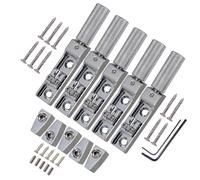 Helilyco Chevalet de basse électrique sans tête 4/5/6 cordes, selle simple fendue fixe avec vis et ccessoire de pièces de guitare en alliage de zinc, argenté