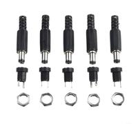 Helilyco Connecteur DC en métal 5,5 x 2,1 mm borne à vis 12 V | 5 paires incluses, taille 5,5 x 2,1 mm, indice 12 V 5 A, design terminal à vis, accès facile à souder