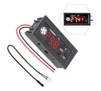 Helilyco Contrôleur de température de ventilateur DC 12 V de -9,9 à 99,9 avec sonde, contrôle de vitesse réglable, refroidissement du serveur PC, faible consommation d'énergie, pour entrée de fil