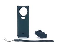 Helilyco Coque de protection en silicone pour Insta360 X5 avec bouchon d'objectif et cordon de serrage, anti-chute Bleu