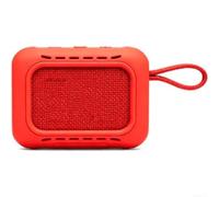 Helilyco Coque souple pour JBL GO 5 résistante aux chocs (rouge + crochet) | Silicone souple de qualité supérieure, protection anti-chute, absorption des chocs, rangement sûr, facile à transporter